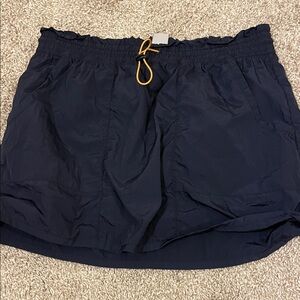 Navy Drawstring Skort with Yellow Cord